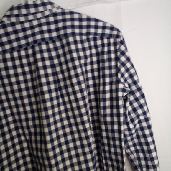 J Crew Shirt Men M Slim Button Down Long Sleeve Check Pattern Blue White - Picture 11 of 15